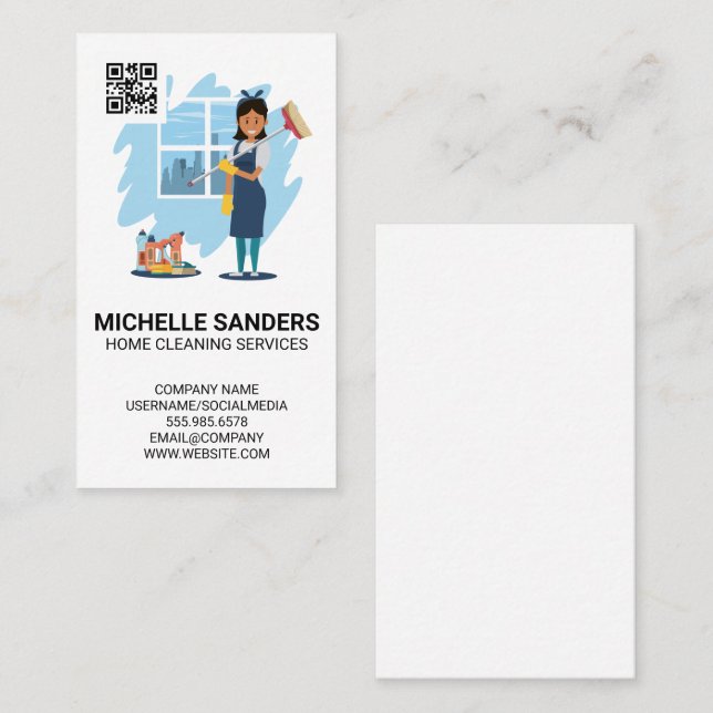 Carte De Visite Services de nettoyage à domicile | Maison Maid | c (Devant / Derrière)