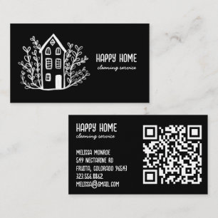 Carte De Visite Services de nettoyage à la main Doodle tiré à la m