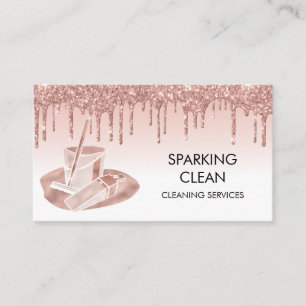 Carte De Visite Services de nettoyage Accueil Business Rose Gold D