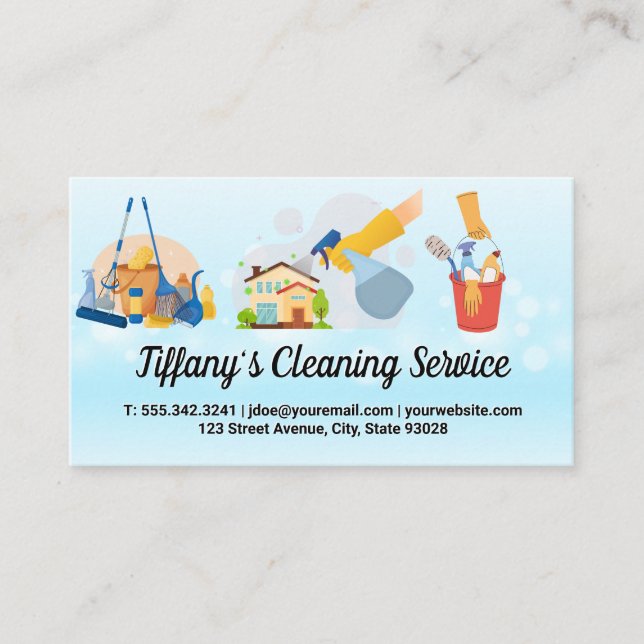 Carte De Visite Services de nettoyage | Bulles (Devant)