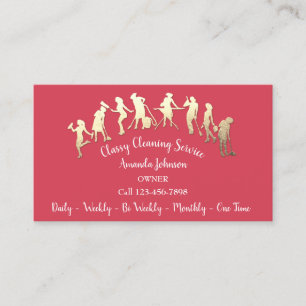 Carte De Visite Services de nettoyage classique Logo Gold Maid Pin