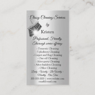 Carte De Visite Services de nettoyage classique Maison de maintien