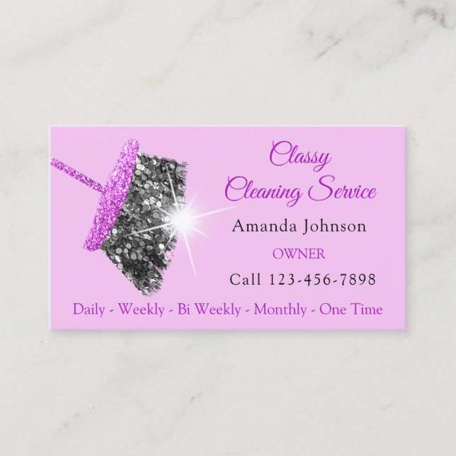 Carte De Visite Services de nettoyage classique Parties scintillan (Devant)