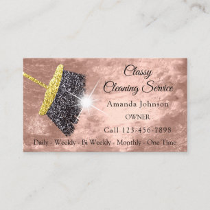 Carte De Visite Services de nettoyage classique Rose Parties scint