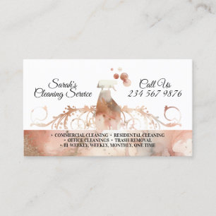 Carte De Visite Services de nettoyage Classy Maid Aquarelle