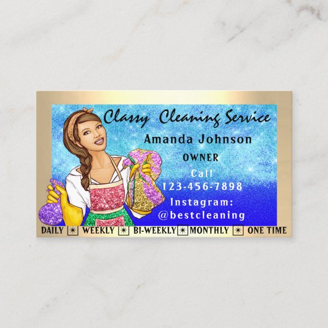 Carte De Visite Services De Nettoyage De Bureau Classy House Maid  (Devant)