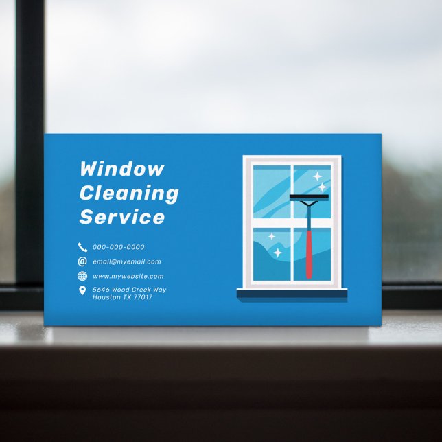 Carte De Visite Services de nettoyage de fenêtres (Window Cleaning Services Business Card)