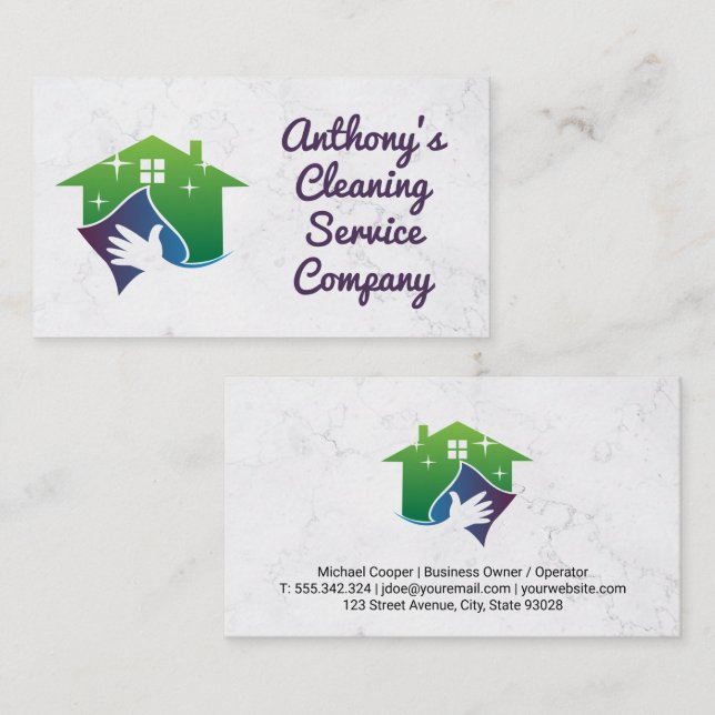 Carte De Visite Services de nettoyage de la maison (Devant / Derrière)