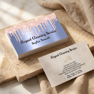 Carte De Visite Services de nettoyage de luxe Rose Elegant Maid &
