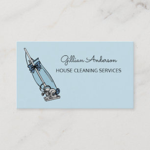 Carte De Visite Services De Nettoyage De Maison Bleu Fille