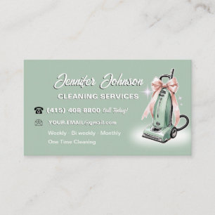 Carte De Visite Services De Nettoyage De Maison De Fille Vacuum