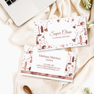 Carte De Visite Services de nettoyage de maison domestique profess