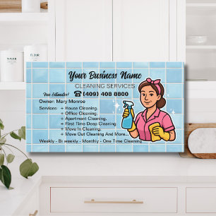 Carte De Visite Services de nettoyage de maison Gardien de maison 