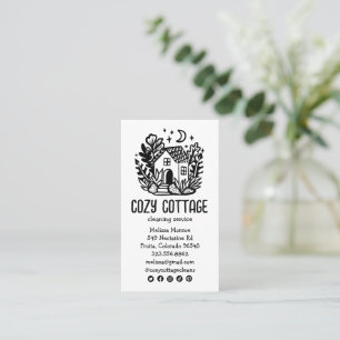 Carte De Visite Services de nettoyage de maison mignonne Accueil M