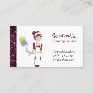 Carte De Visite Services de nettoyage de maison mignonne pour femm