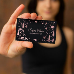 Carte De Visite Services de nettoyage de maison uniques et profess
