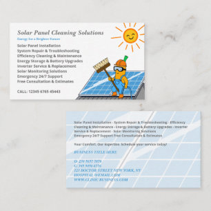 Carte De Visite Services de nettoyage de panneaux solaires