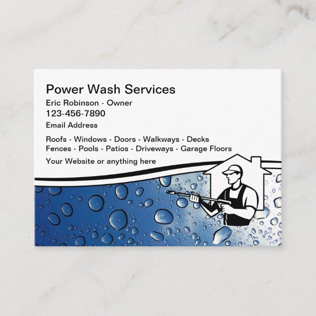 Carte De Visite Services De Nettoyage De Pression Et De Lavage De  (Devant)