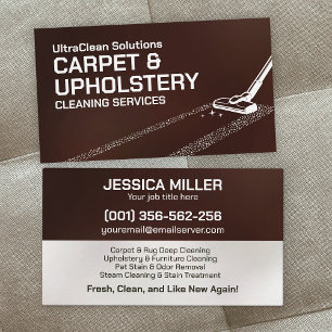 Carte De Visite Services de nettoyage de tapis et d'Upholstery