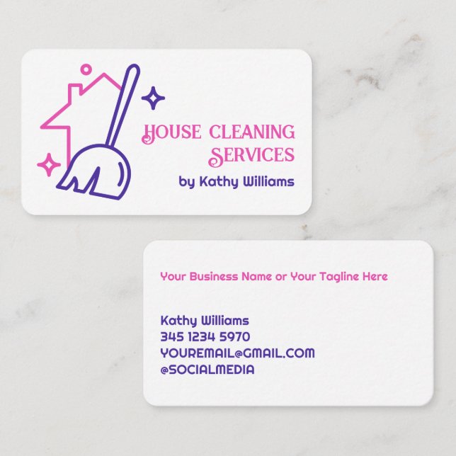 Carte De Visite Services de nettoyage des maisons (Devant / Derrière)