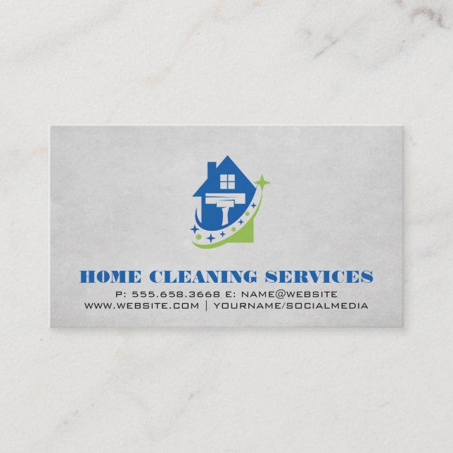 Carte De Visite Services de nettoyage des maisons | Logo de la mai (Devant)