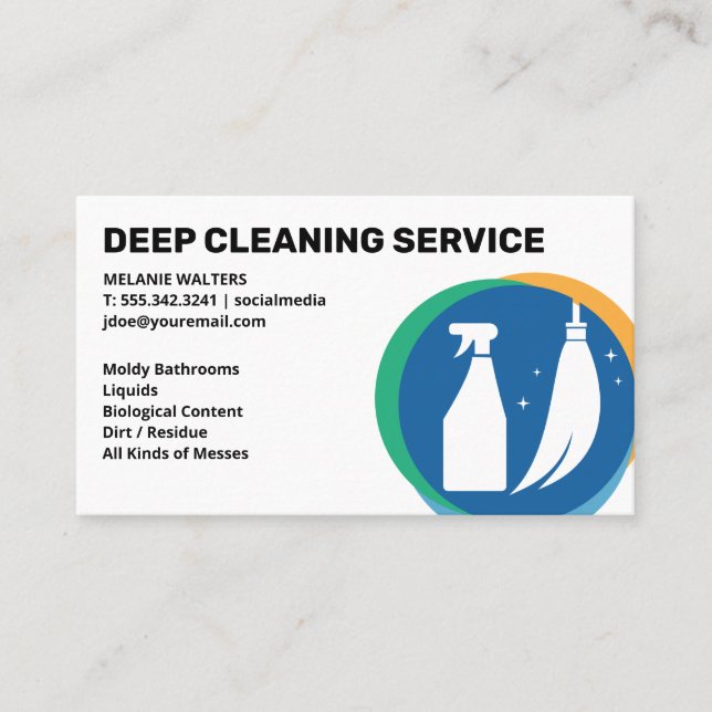 Carte De Visite Services de nettoyage | Icône Spray nettoyant de c (Devant)