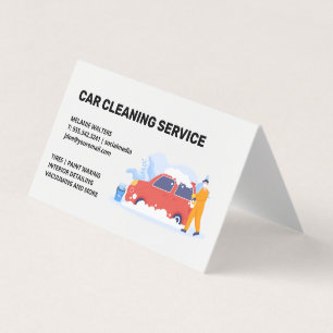 Carte De Visite Services de nettoyage   Lavage de voiture   Bulles