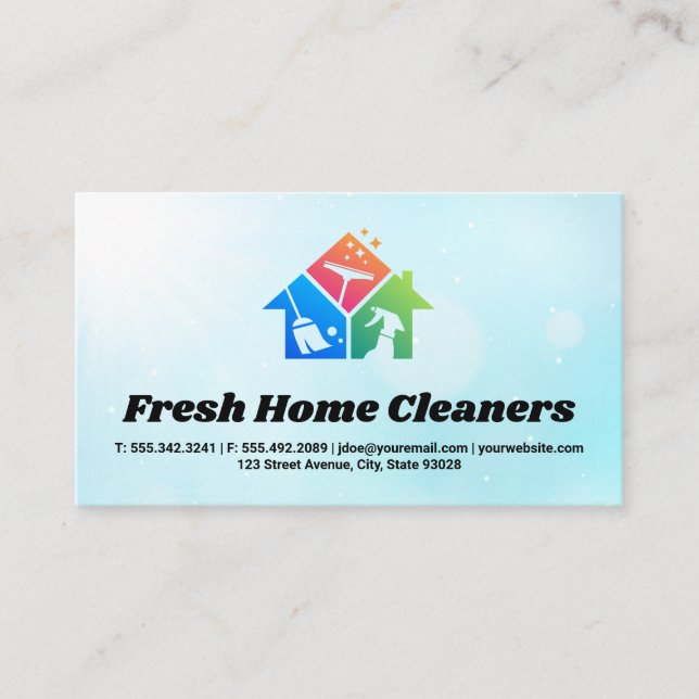Carte De Visite Services de nettoyage | Logo de la maison (Devant)