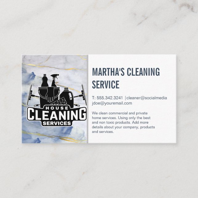 Carte De Visite Services de nettoyage | Maid Cleaning Tools Busine (Devant)