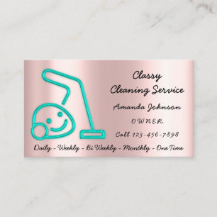 Carte De Visite Services de nettoyage Maid Vacuum Cleaner Logo Min