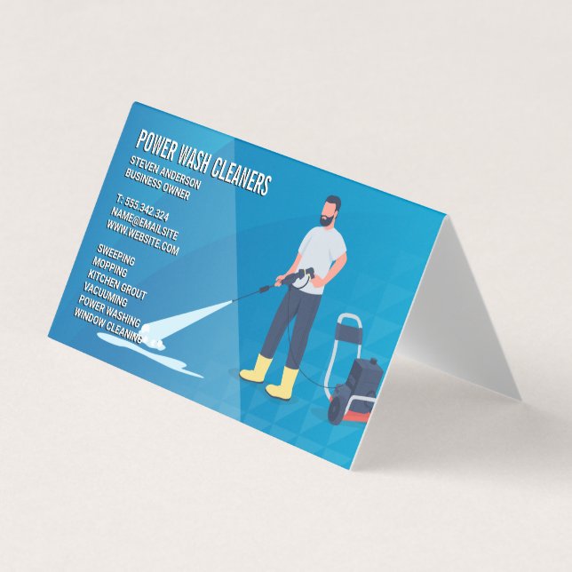 Carte De Visite Services de nettoyage | Nettoyeur de lavage sous p (Devant)