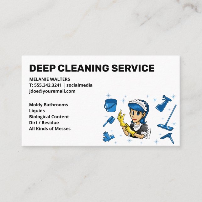 Carte De Visite Services de nettoyage | Outils de ménage et de net (Devant)