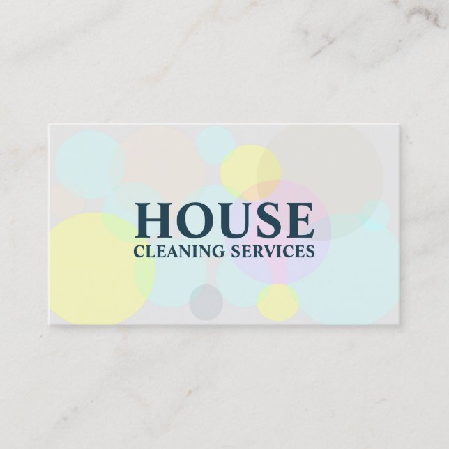 Carte De Visite Services De Nettoyage Pastel Clair Simple Et Éléga (Devant)