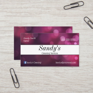 Carte De Visite Services de nettoyage pourpre