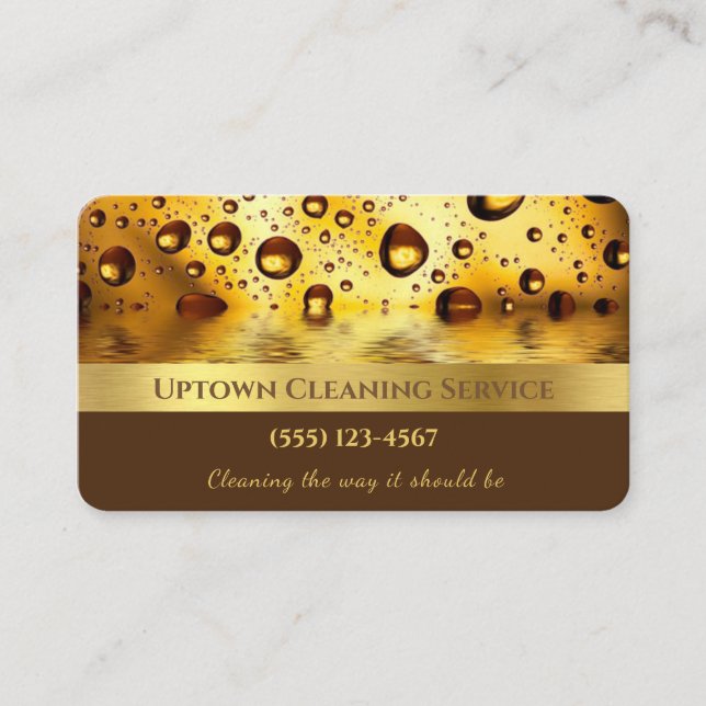 Carte De Visite Services de nettoyage professionnel Gold Bubble (Devant)
