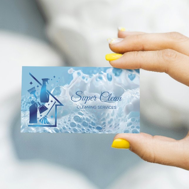 Carte De Visite Services de nettoyage professionnels de la maison  (Créateur téléchargé)
