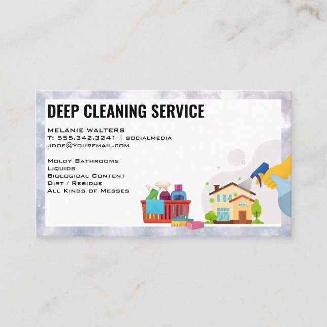 Carte De Visite Services de nettoyage | Pulvérisateur | Tenue de l (Devant)