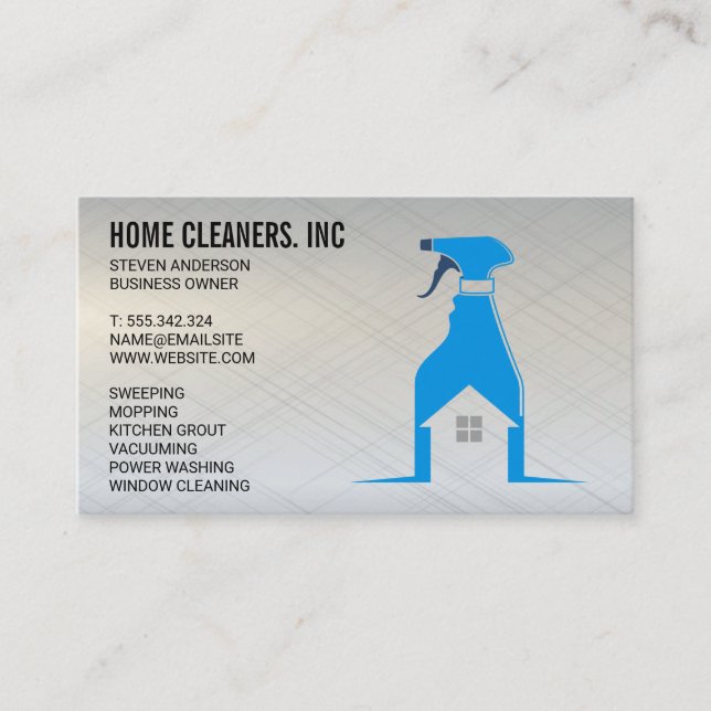 Carte De Visite Services de nettoyage | Spray à bouteille (Devant)