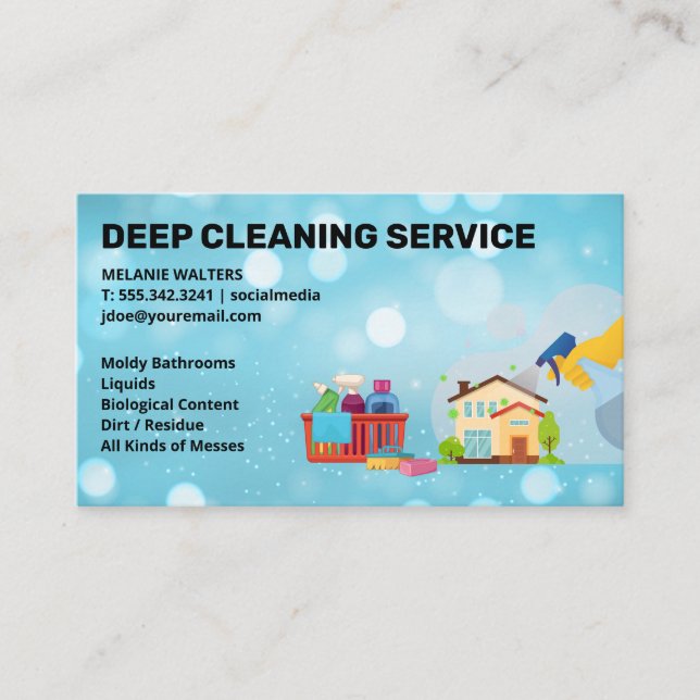 Carte De Visite Services de nettoyage | Spray | Nettoyeur de domes (Devant)