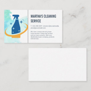 Carte De Visite Services de nettoyage   Spray plus propre