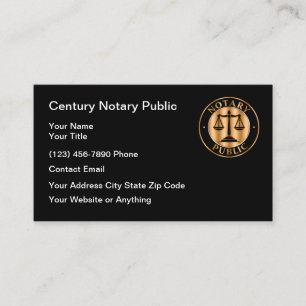 Carte De Visite Services de notaire public modernes et élégants