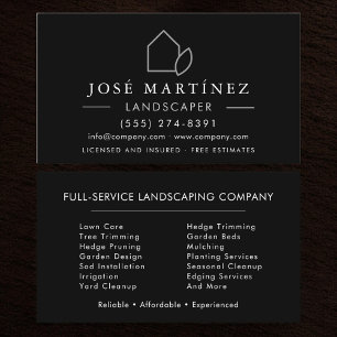 Carte De Visite Services de paysagisme d'entretien de pelouse de l