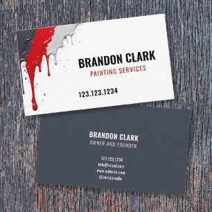 Carte De Visite Services de peinture à gouttes grises rouges dans 