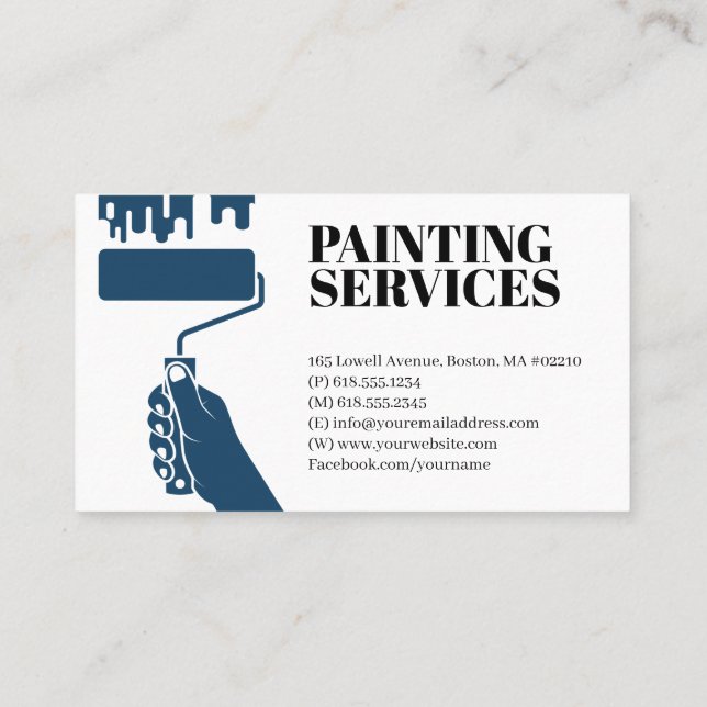 Carte De Visite Services de peinture | Paint Rollers (Dos)