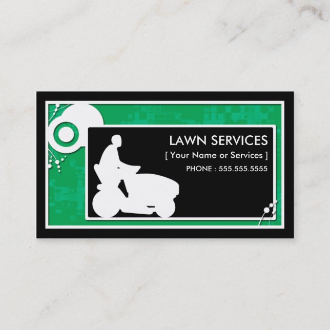 Carte De Visite services de pelouse : schéma de bloc (Devant)
