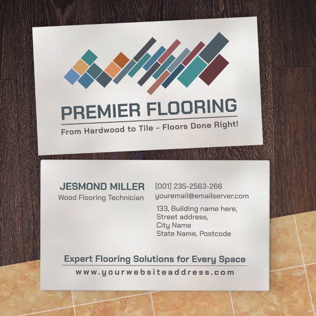 Carte De Visite Services de plancher professionnel - Installation  (Créateur téléchargé)
