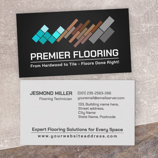 Carte De Visite Services de plancher professionnel - Installation  (Créateur téléchargé)