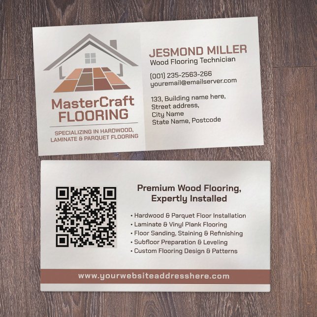 Carte De Visite Services de plancher professionnel - Installation  (Créateur téléchargé)