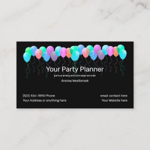 Carte De Visite Services de planification de parti Cool