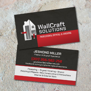 Carte De Visite Services de plâtrage professionnels modernes pour 